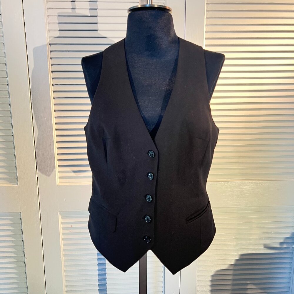 H&M Black Button-Front Women’s Vest – Size 6
